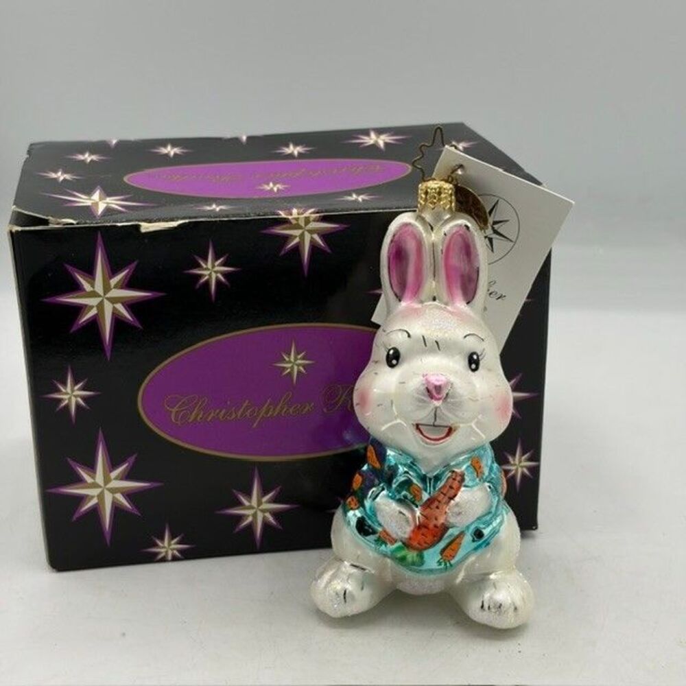 Christopher Radko CHESTER Ornament Easter NWT 4.5” Carrot Bunny 2003 Spring